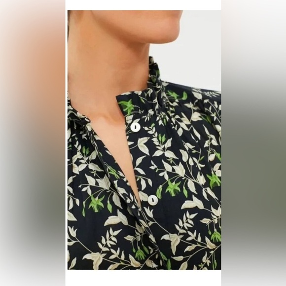 Tuckernuck Avalon Blouse XXS NWT Black Floral Cotton Top - Picture 5 of 12